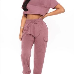 Crop Tee And Jogger Set